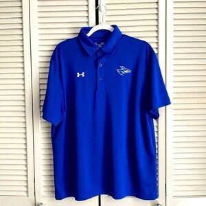 Under Armour UNK Blue Polo Shirt Men’s Large Collegiate Lopers Nebraska